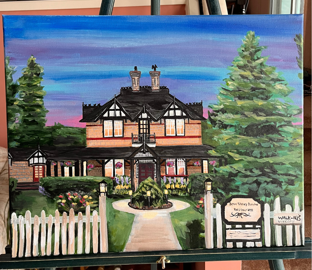 Bow Valley Ranche Restaurant Original Acrylic Painting