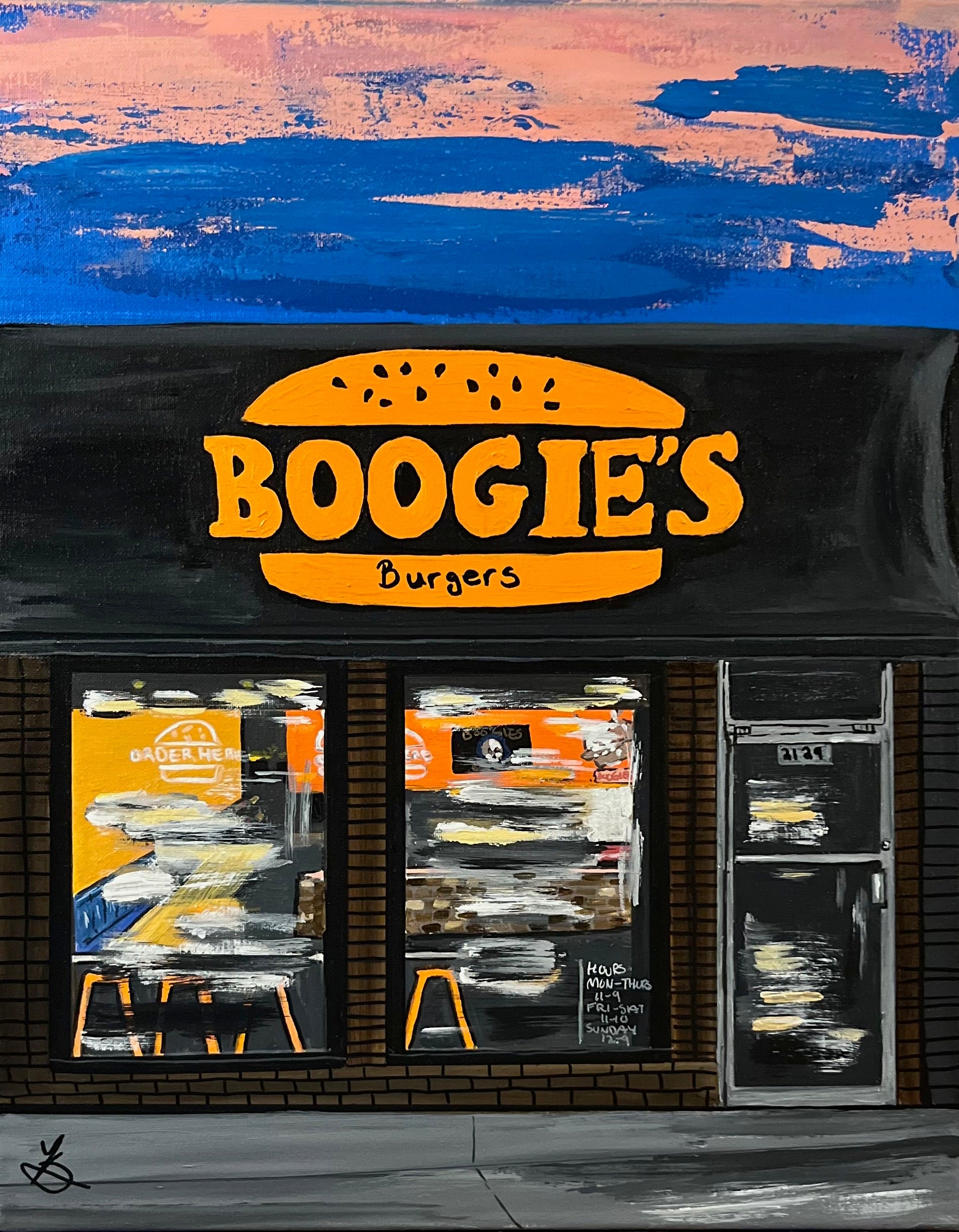 Boogie's Burgers Original Painting