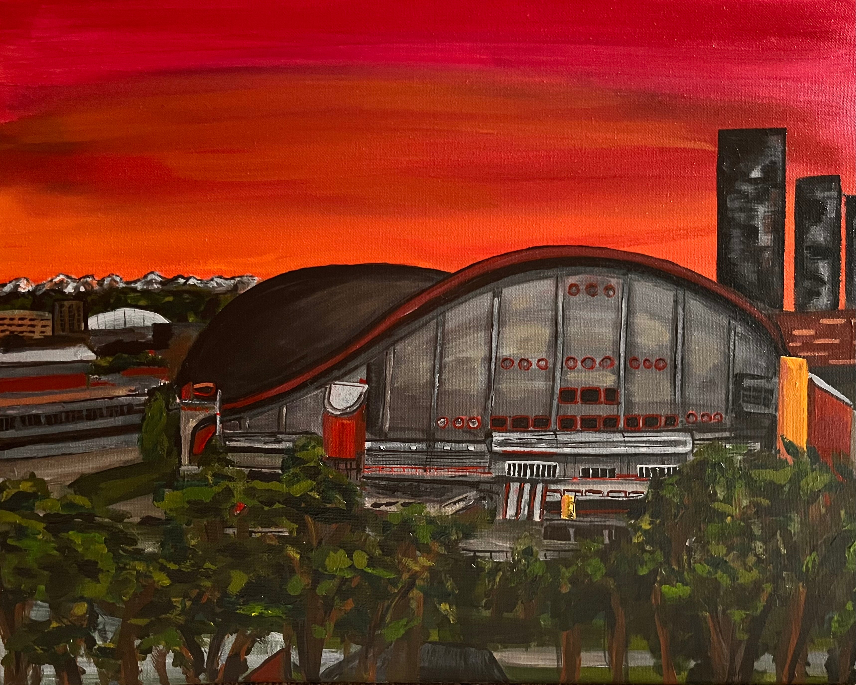 Saddledome Original Acrylic Painting